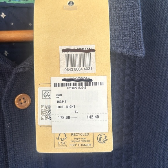 NWT Scotch & Soda Shirt Casual Large Mens Button Down Collared Cotton Navy Blue - Picture 3 of 9